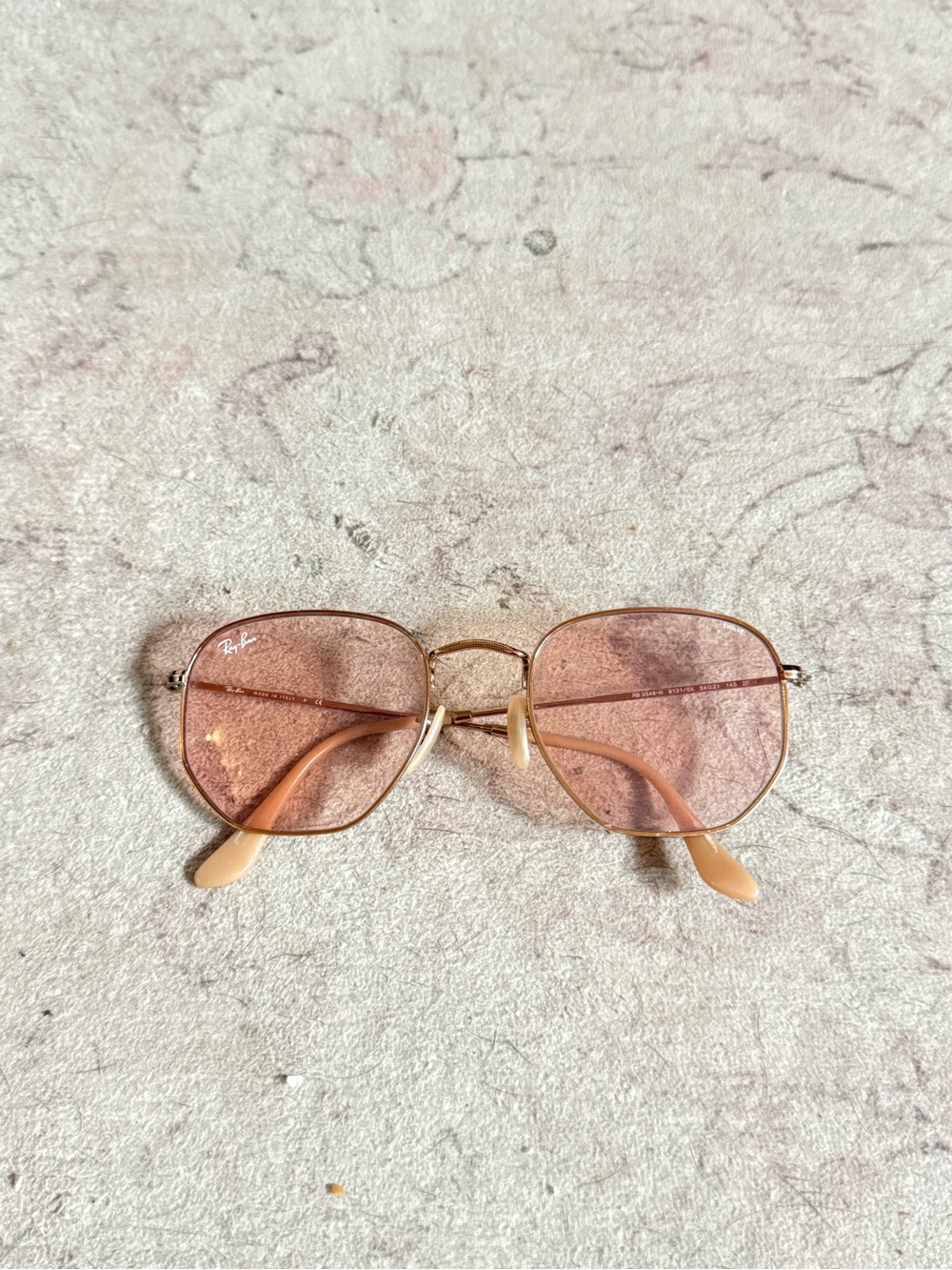 Ray-Ban Women's Rose-Tint Hexagonal Metal Sunglasses